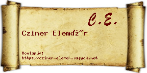 Cziner Elemér névjegykártya